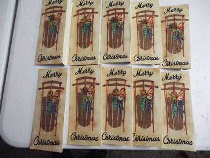 Merry Christmas Sled Money Cards